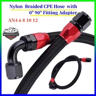 AN4 AN6 AN8 AN10 AN12 Universal Fuel Line Hose Fitting Kit Nylon Braided CPE Fuel Hose 1m with Strai