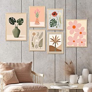 【Set of 6 】Abstract Wall Art / Paint by Numbers / Boho Botanical Wall Decor / Botanical Decoration P