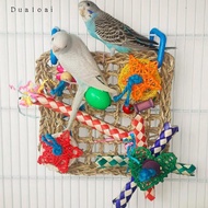 Dualoai Wooden Pet Bird Foraging Wall Toy Parrot Chewing Toy for Budgie Finches