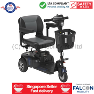 Drive Medical Phoenix HD 3-Wheeled Mobility Scooter - LTA Compliant Electric Scooter Personal Mobility Aid (PMA) for Elderly with Safety Mark Charger