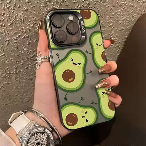 New Emoji Avocado Little Man Phone Case For iphone 16 15 14 13 11 12 PRO MAX XR XS 7 8 PLUS iphone11