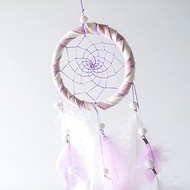 捕夢網材料包 8cm - 雙色-白+淺紫色 (飄逸版) - 交換禮物