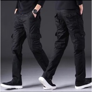 Seluer 100% Cotton Straight Cut(Dkis) 6 Pokets Pants Worker Pinggang Belt Premium Quality size 28-40