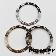 PALUXEY New GMT 38MM Diving Black Gray Ceramic Bezel Watch Insert Replace Watch Bezel Ring Suitable 