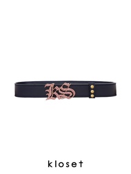 KLOSET KS Crystal Leather Belt (AW22-ACC008)  เข็มขัดหัวKS ขนาดใหญ่