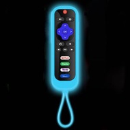 幾素 - 電視遙控器夜光保護殼，TCL、海信、Sharp Roku電視及Roku Express 4K+可用的夜光保護殼，黑暗中輕鬆找到，相容性強，防滑耐磨，安裝簡便，為您的遙控器提供全方位保護，同時
