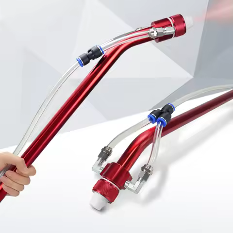 50/75/100cm Spray Gun Extension Rod Aluminum With Dual Nozzle Kit for Latex Stone Paint Roof Firepro