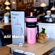 Tumbler mug stainless steel herb*life 710 ML / Drinking glass straw/ Mug Sporty with straw lid