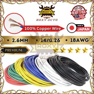 ROXY 1 Meter 14/0.26mm 18 AWG Car Lorry Automotive Wire 100% Copper Automotive Cable Made In JAPAN K
