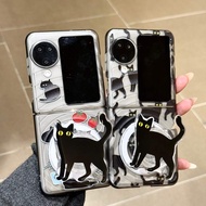OPPO wavy PC illustration black cat OPPO Find N3 Flip phone case OPPO Find N3 Flip phone case
