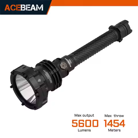 ACEBEAM P20 Professional Long Distance Flashlight 5600 Lumens 1454 Meters USB-C Rechargeable Battery