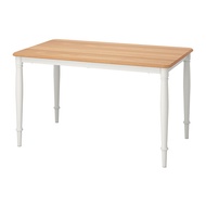 DANDERYD 餐桌, 實木貼皮, 橡木/白色, 130x80 公分