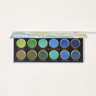 Zen Out, Shangri-La Palette 12-Clolor Shimmer Metallic Matte Eyeshadow Palette สีน้ำเงินอมเขียว เม็ด