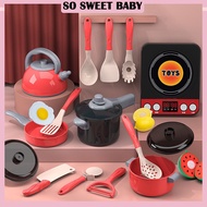 5 Types Real Cook Kids Kitchen Pretend Play Toys Cookware Kitchenware Toy Set Cooking Play House Set