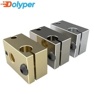 High Quality V6 PT100 Heater Block Silicone Socks Aluminium Brass Copper Plated Heating Blocks With 
