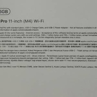 Apple iPad Pro 11 吋 (M4) Wi-Fi 256GB 2024 太空灰