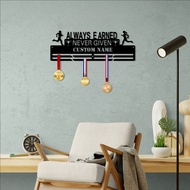 1PC Personalized Name ALWAYS EARNED NEVER GIVEN Medal Hook Metal Handicraft Metal Plaque  Metal Wall