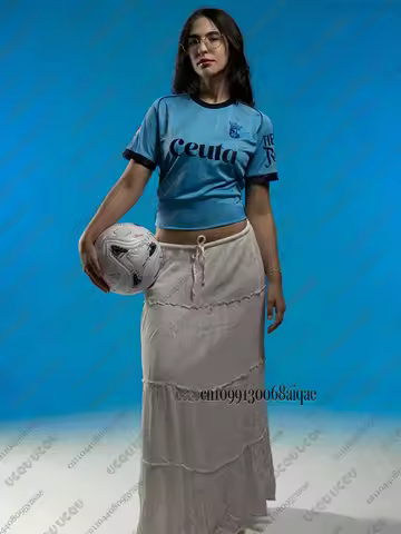 Summer New Men Football Jerseys Cycling Sports Shirts Ad Ceuta Home Away Kits Quick Dry Jerseys Adul