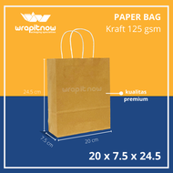 (Isi 10 Pcs) Paper Bag Polos 20x7.5x24.5 Paper Bag 24x9x33.5 Paper Bag 25x13x26.5 Paper Bag 33x12x32 // Goodie Bag Paper Bag tas Kertas Gift Bag Paper Bag Kraft Tebal