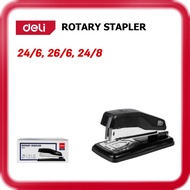 [ DELI ] (DS-0414S) Rotary Stapler | 24/6 26/6 24/8 Staples | Heavy Duty Office Stapler