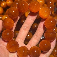 Amber Wood Bracelet Agarwood Pine Resin Beads Full Oil Transparent Red Pine Buddhist Bracelet
