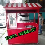 Gerobak Jualan Booth Kayu Jati Belanda Booth Minimalis -Termurah