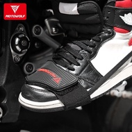 MOTOWOLF MDL1907 Motorcycle Gear Shoe Cover Rubber Cover Black Red