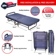 [ASTAR] Single size Metal Folding Bed frame and NEW Padded design foldable bed with mattress and wheels