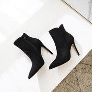 Martin Boots Lynnfool Winter 2024 Slimming High Heels Side Zipper Fleece Lined Ankle Boots for Women