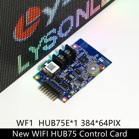 HD-WF1 HD-WF2 HD-WF4 Asynchronous HUB75 Port RGB Seven Color Small LED Display WIFI Control Card