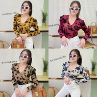 MesubShop V-Neck Bodysuit Foreigner Style Shirt Oh You Can Boil The Sea. Full B-027-4-A