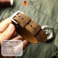 Super durable Nato brown suede watch strap (handmade genuine cowhide) sizes 22mm, 21mm, 20mm, 19mm, 