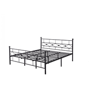 Fortem Fitness-TRUFFLE เตียงนอนเหล็ก รุ่น HILTON-02 ขนาด 6 ฟุต สีดำ สินค้าคุณภาพดี