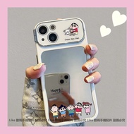 Electroplating Lens Film Crayon Shin-Chan Dumb Mirror Shock-resistant Mirror Phone Case Suitable for