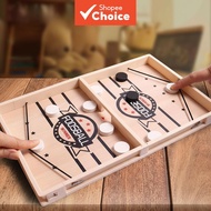 Wooden Sling Puck and Bouncing Balls Parent-Child Chess Game, Fun Family Board Game  Permainan Catur