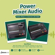 Power Mixer 8 Channel 250 Watt AXL Audion Professional Audio System Ultra-Slim Mixing Console Blueto