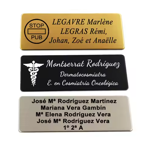 70*25MM Personalize Laser Engraved Your Text Logo Business ID Plate Stainless Steel Door Wall Tag Le