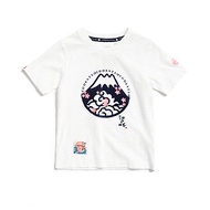 江戶勝 日系 富士山 櫻花LOGO 短袖T恤-童裝 (米白色) #上衣