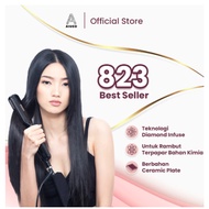 AIUEO Hair Straightener 823 3 in 1 Hair Straightener Straightens Curling and Low Power Hair Blow - B