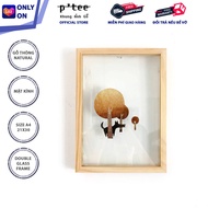 Khung Ảnh Gỗ 2 Mặt Kính 21x30 A4 - Khung Hình Gỗ Thông Mặt Kính Trang Trí Treo Tường Để Bàn - Wood F