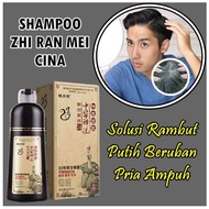 Promo Pewarna Rambut Hitam Alami Instan Anti Uban Pria zhi ran mei shampoo herbal cat rambut penghitam rambut pria Original