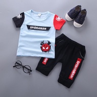 Dorila 80-120 Baby Boys Two Piece Set Cartoon Spiderman Letter Printing Short Sleeved T-shirt+shorts