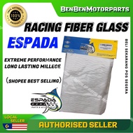 Espada Racing White Fiberglass 2 Layer Exhaust Pipe Ekzos 21.5cm x 110cm Tebal Fiber Glass Extreme P