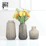 Vase Home Decoration Anti-Living Room Glass HJM-Frosted Simple Vertical Stripes Nordic Model Room Re