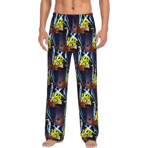 Custom 20th Century Fox Classic Pajama Pants Men Sleepwear Sleep Lounge Bottoms with Pockets