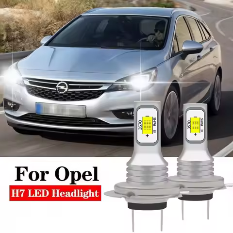 BMTxms 2Pcs H7 LED Headlight H18 Bulb CANBUS High Low Beam Car Light Lamp For Opel Astra j h g Vectr