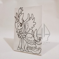 Kanvas Lukis Sketsa 20x30 cm Berkualitas/Kanvas Lukis Sketsa Mewarnai - Kuda Unicorn 1