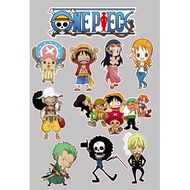 1Set One Piece Chibi (Luffy, Nami, Zorro, Sanji, Chopper, Yusop, Brook, Robin) Aqua flask, Hydro flask, Tumbler Crafts Motorcycle Stickers