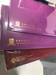 中大畢業證書套 holder cu cuhk 理工大學 polyu graduation certificate folder 紅金/紫金甲子校慶，(poly: A3/A4)