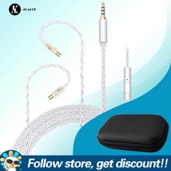 JCALLY สายเคเบิลอัพเกรด JC08S 0.78MM/QDC 8 Core OFC สายหูฟังชุบสีเงินพร้อมไมโครโฟน HD สายหูฟังควบคุม